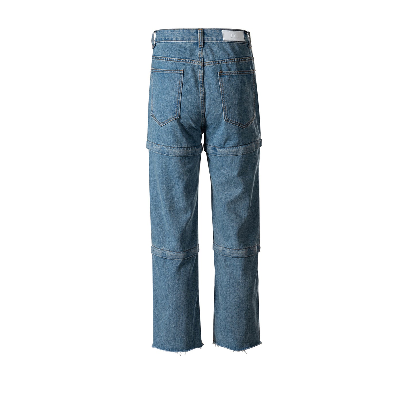 Three-Segment Detachable Zipper Jeans PinkLimes Trending Streetwear