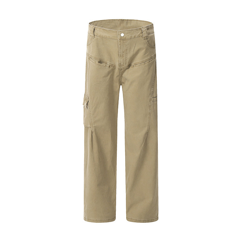Basic Denim Cargo Pants Khaki PinkLimes Trending Streetwear