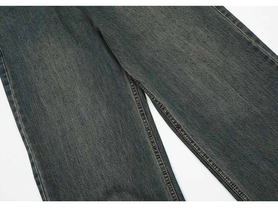 Dark Grey Straight-Leg Loose Jeans PinkLimes Trending Streetwear
