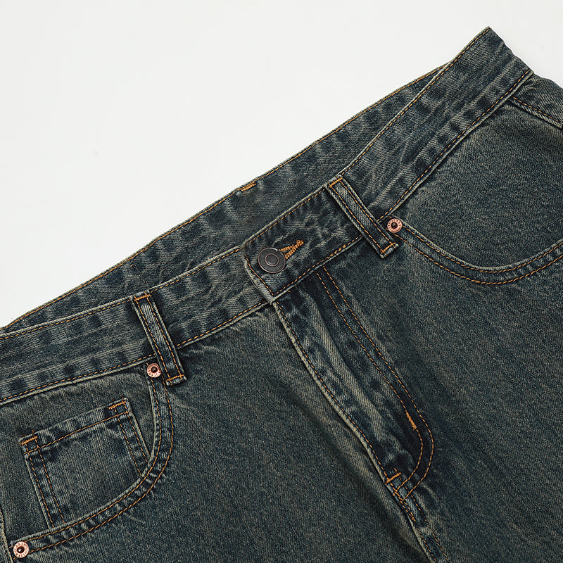 Dark Grey Straight-Leg Ripped Jeans PinkLimes Trending Streetwear