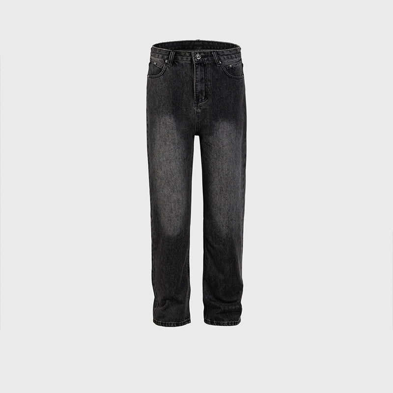 Black Washed Straight-Leg Jeans PinkLimes Trending Streetwear
