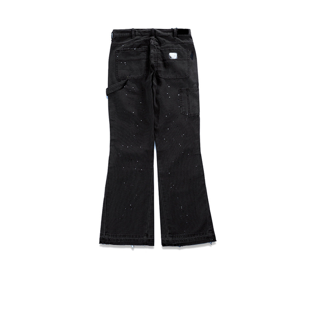 Unisex Flared Tooling Cat Whisker Jeans PinkLimes Trending Streetwear