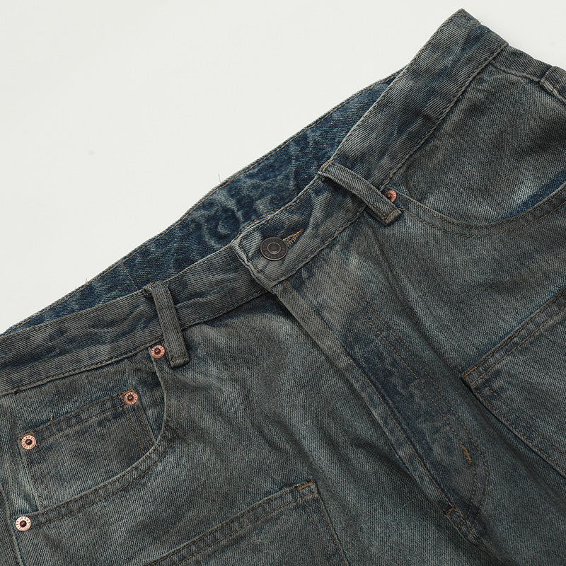 Distressed Loose Dark Blue Denim Jeans PinkLimes Trending Streetwear