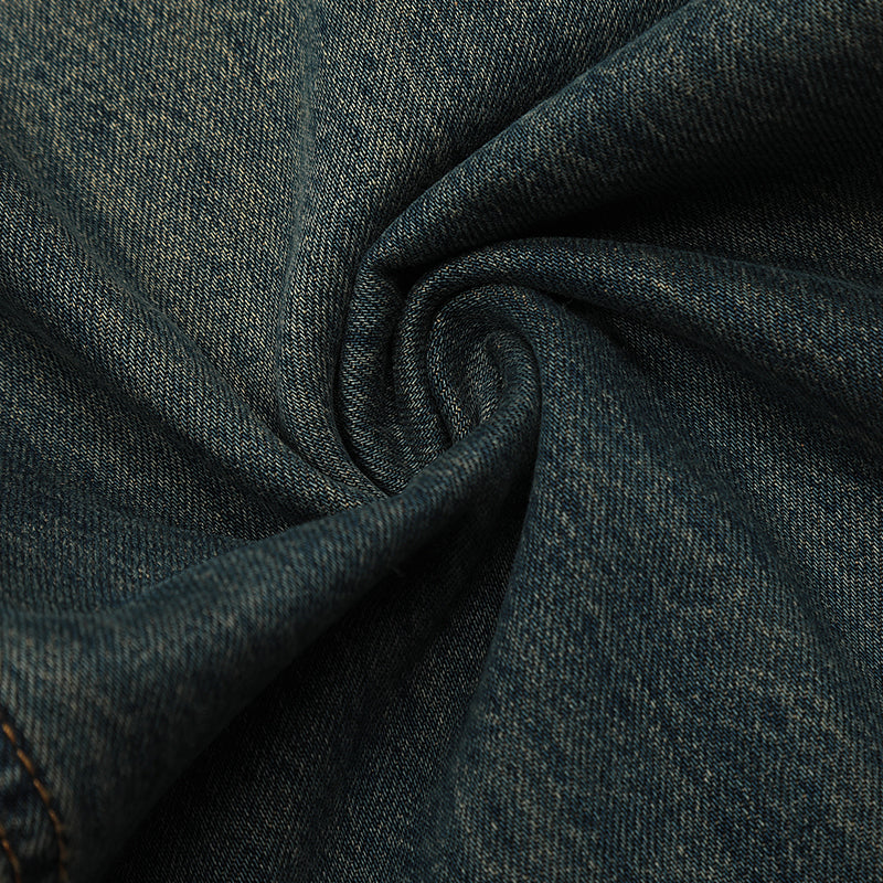 Dark Grey Straight-Leg Ripped Jeans PinkLimes Trending Streetwear