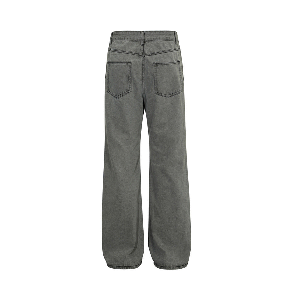 Washed Old Denim Wide Leg Jeans PinkLimes Trending Streetwear