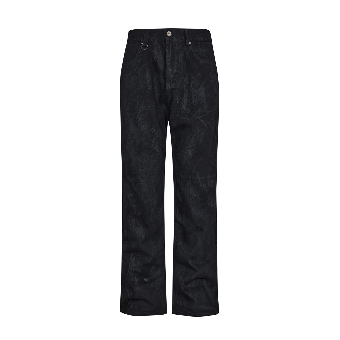 DirtyFit Hand Brush Straight Jeans Black PinkLimes Trending Streetwear
