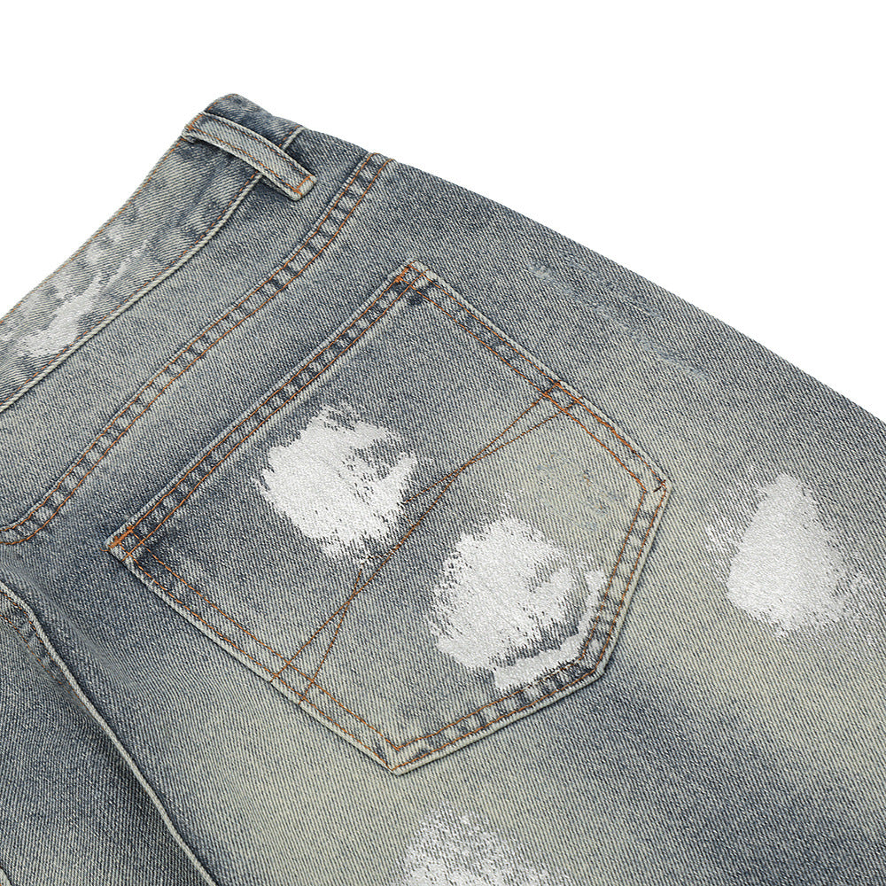 Punk Splash Ink Painted Ripped Jeans PinkLimes Trending Streetwear