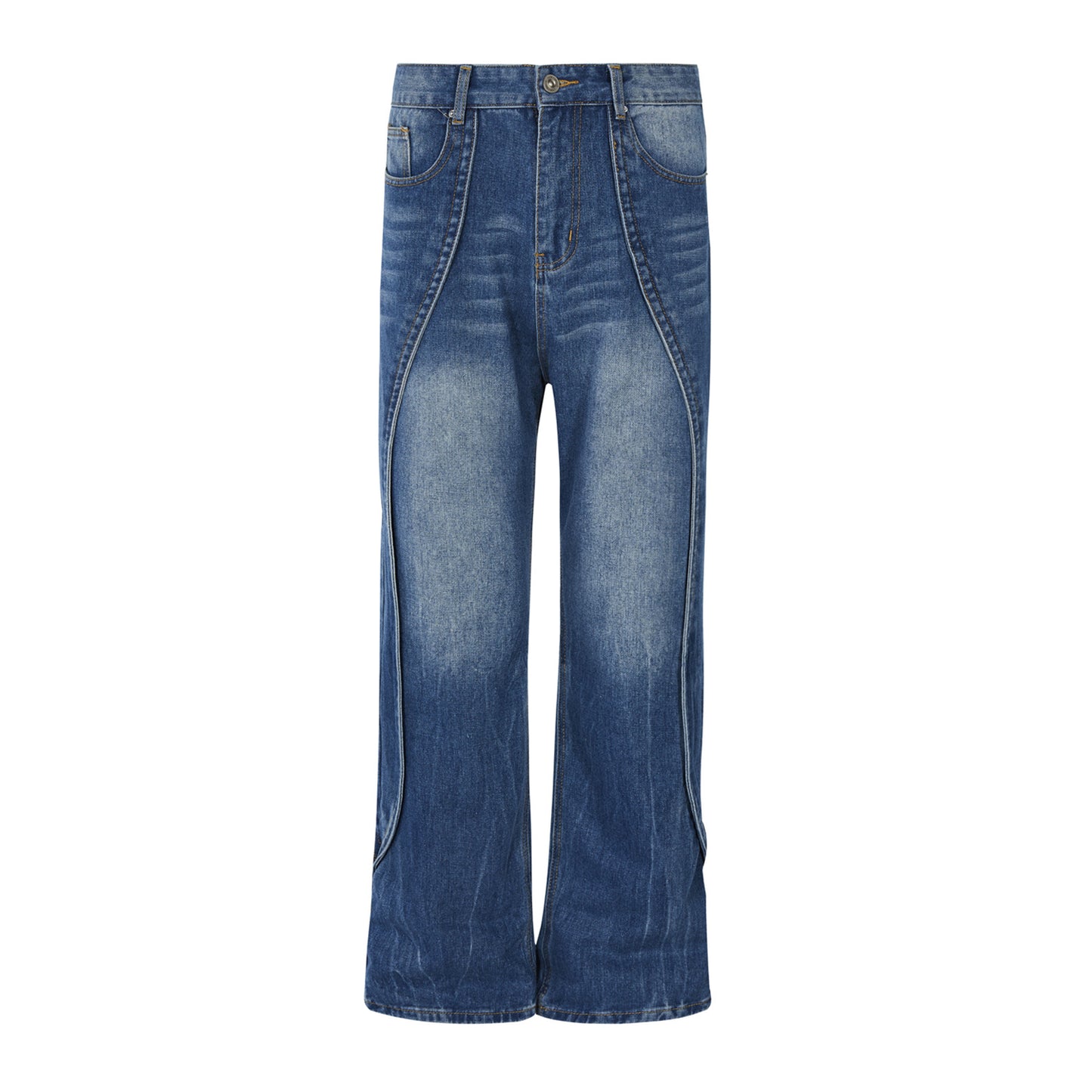 MADEEXTREME Deconstructed Faded Jeans Blue PinkLimes Trending Streetwear