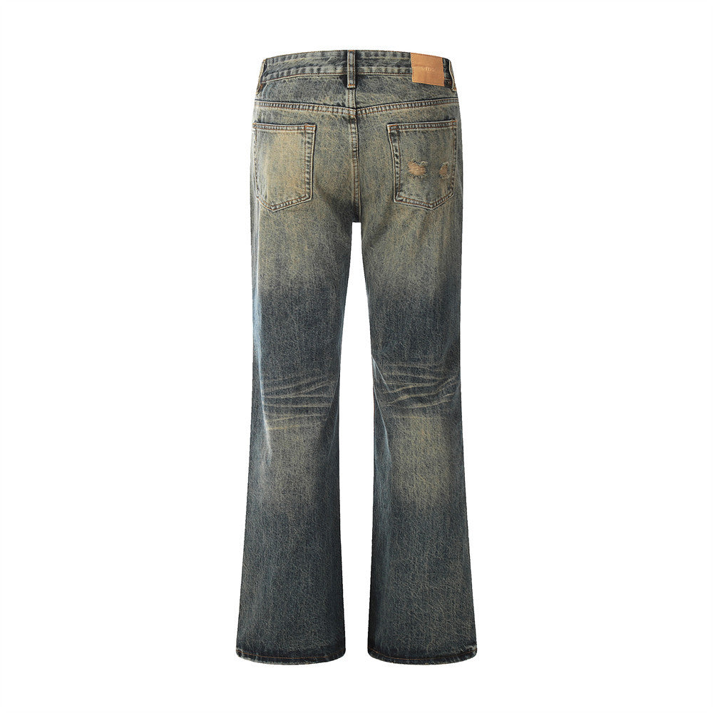 Vintage Ripped Micro-Flare Wide-Leg Jeans PinkLimes Trending Streetwear