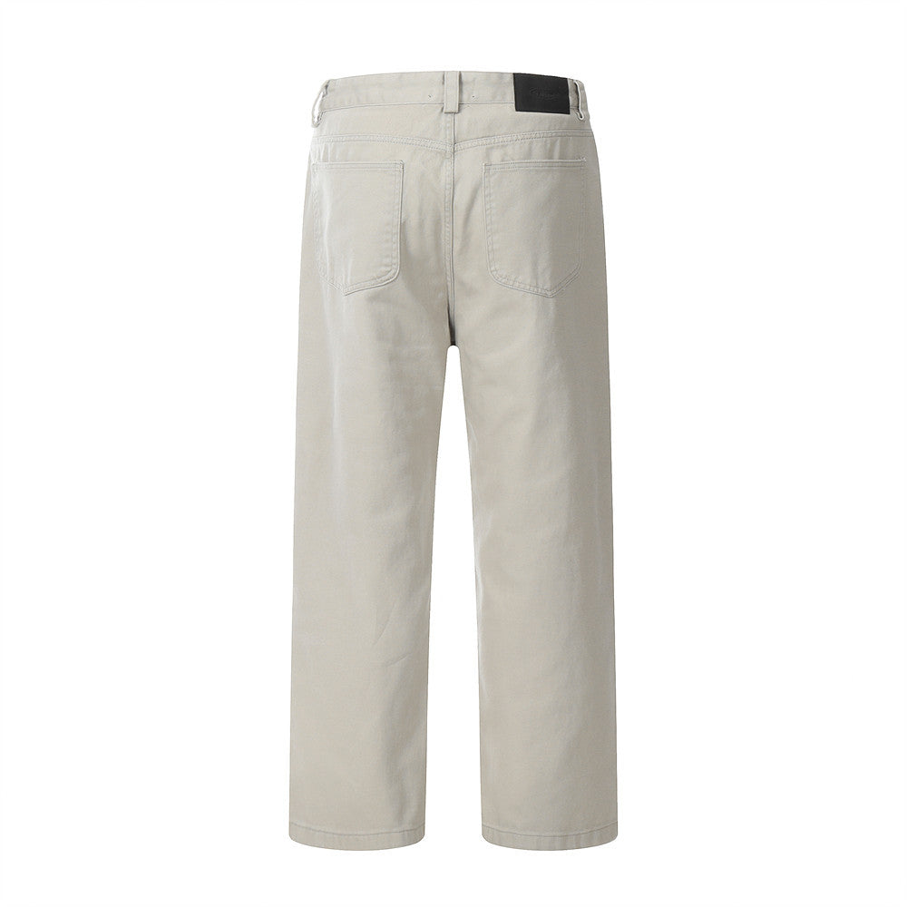 Rice Ash Straight Wide-Leg Jeans PinkLimes Trending Streetwear