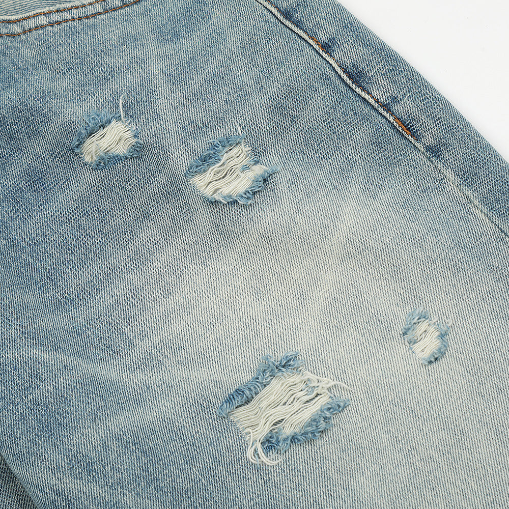 Ripped Gradient Micro-Flared Jeans PinkLimes Trending Streetwear