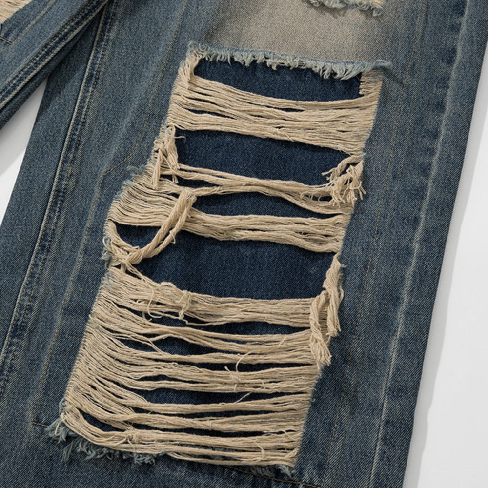 Ripped Patch Loose Wide-Leg Jeans PinkLimes Trending Streetwear