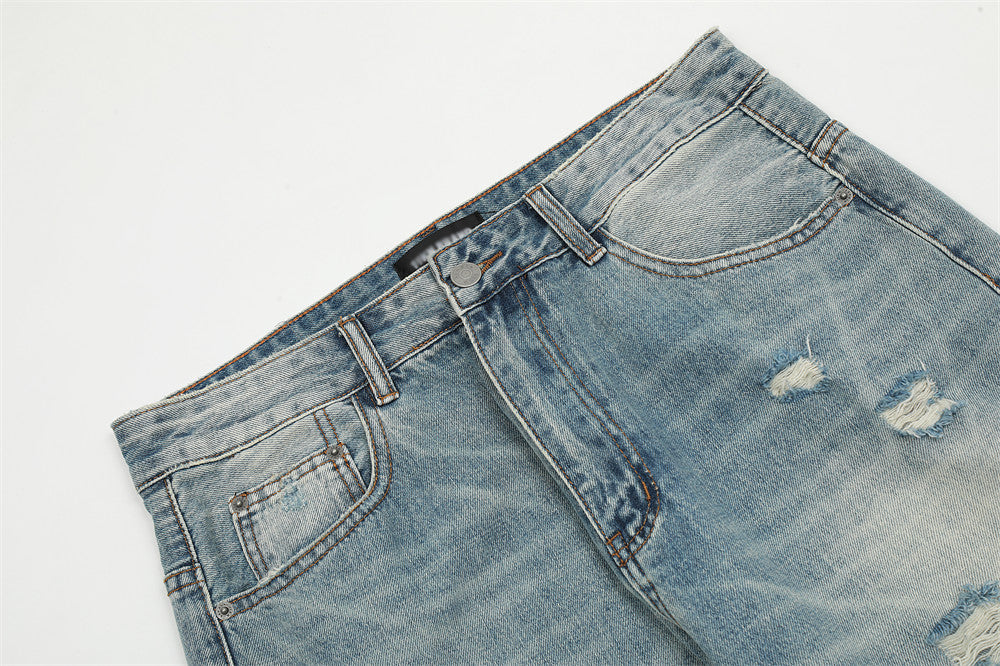 Ripped Gradient Micro-Flared Jeans PinkLimes Trending Streetwear