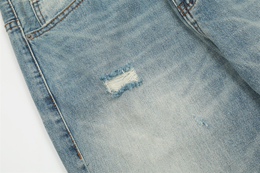 Ripped Gradient Micro-Flared Jeans PinkLimes Trending Streetwear