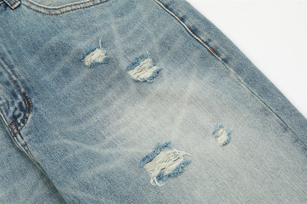 Ripped Gradient Micro-Flared Jeans PinkLimes Trending Streetwear
