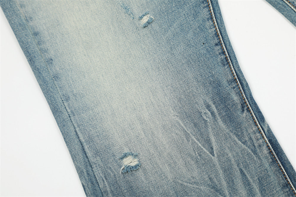 Ripped Gradient Micro-Flared Jeans PinkLimes Trending Streetwear