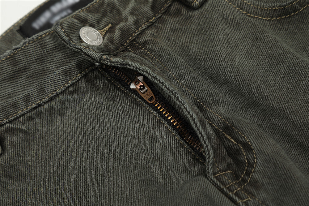 Water Washed Old Wear Denim Straight Jeans PinkLimes Trending Streetwear
