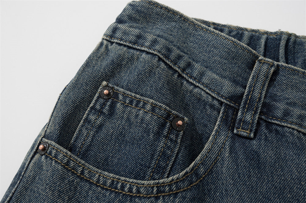 Ripped Patch Loose Wide-Leg Jeans PinkLimes Trending Streetwear