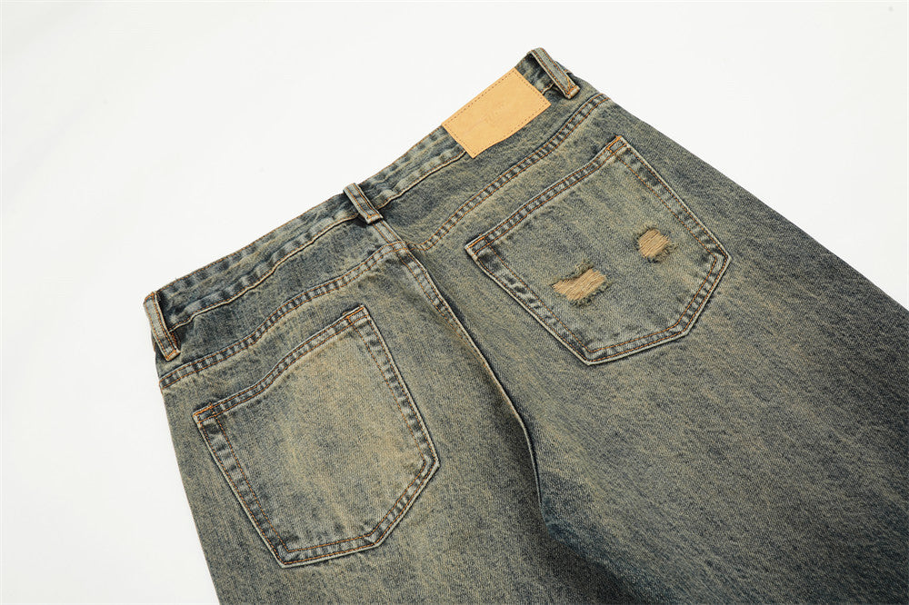 Vintage Ripped Micro-Flare Wide-Leg Jeans PinkLimes Trending Streetwear