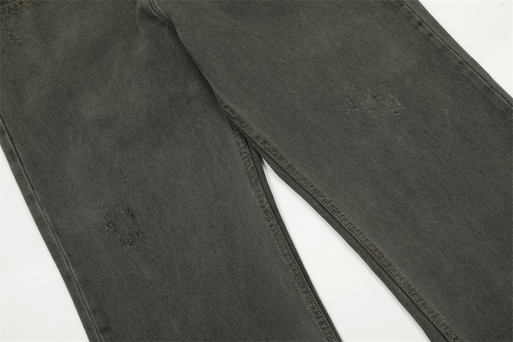 Water Washed Old Wear Denim Straight Jeans PinkLimes Trending Streetwear