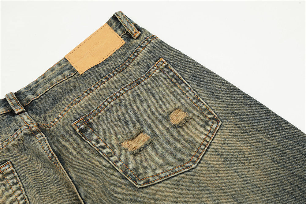 Vintage Ripped Micro-Flare Wide-Leg Jeans PinkLimes Trending Streetwear