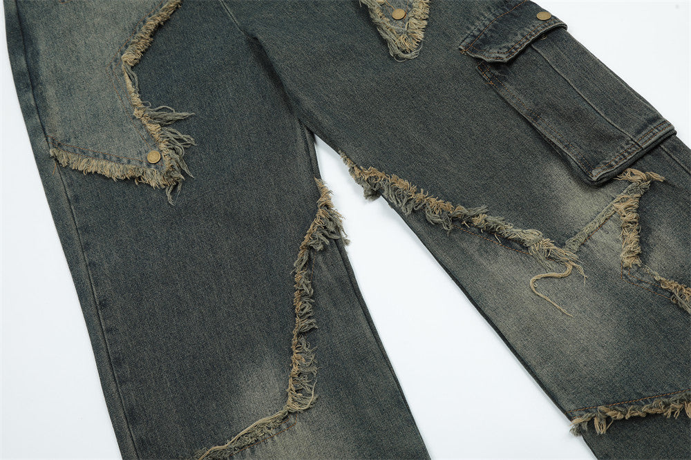Star Stitch Baggy Jeans PinkLimes Trending Streetwear