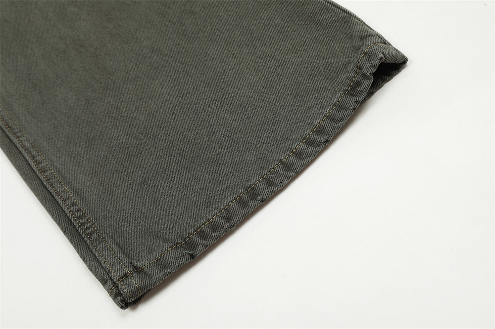 Water Washed Old Wear Denim Straight Jeans PinkLimes Trending Streetwear