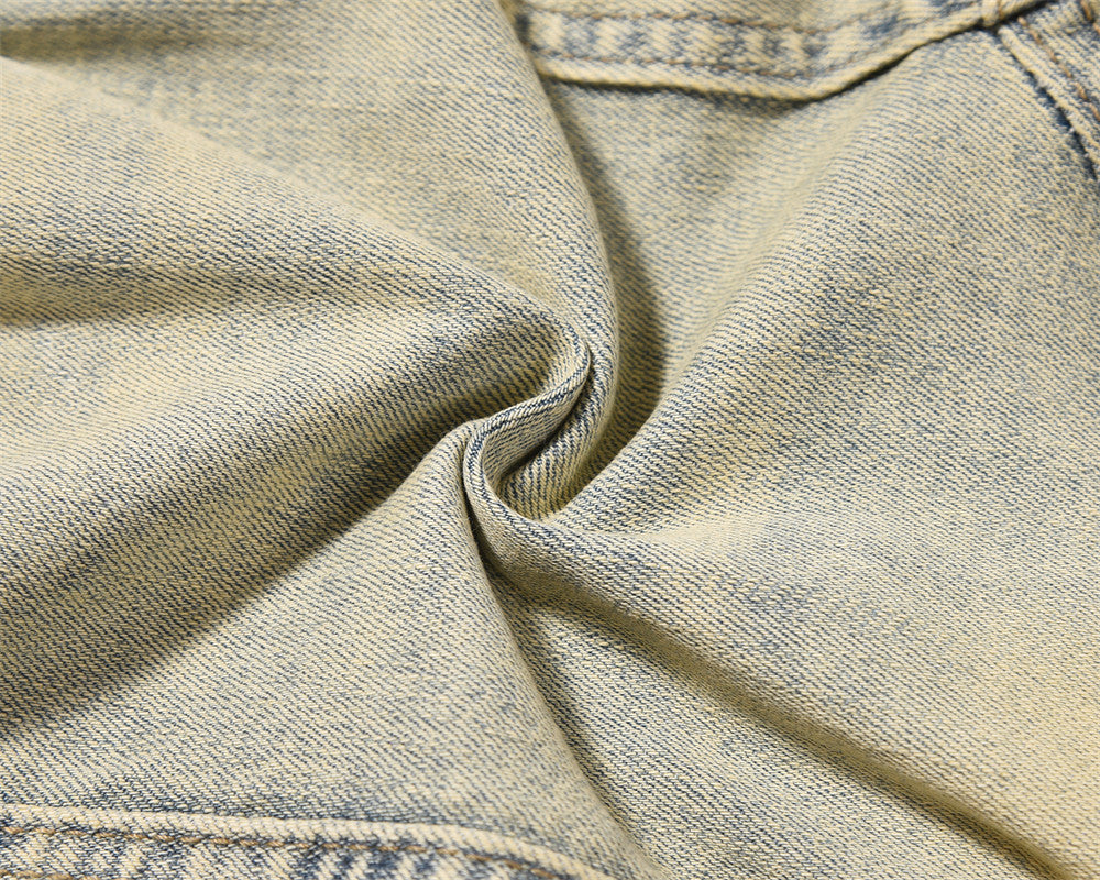 Mud Washed Yellow Straight Jeans PinkLimes Trending Streetwear