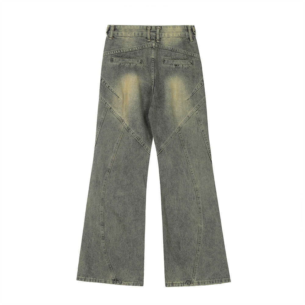 Deconstructed Micro-Flared Wide-Leg Jeans PinkLimes Trending Streetwear
