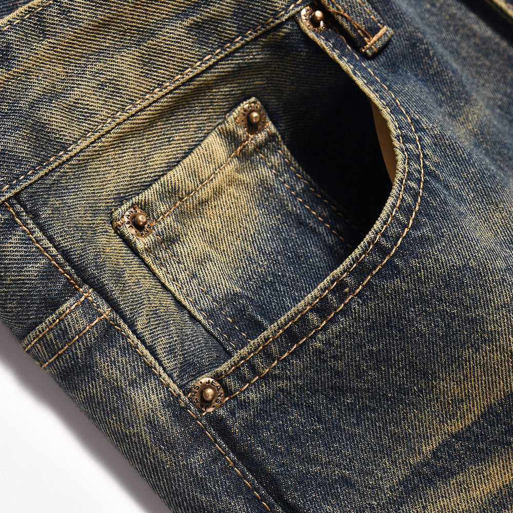 Yellow Washed Wide-Leg Straight Jeans PinkLimes Trending Streetwear