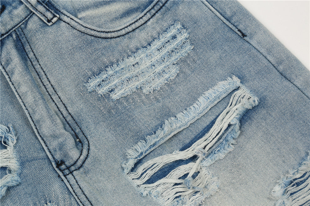 Ripped Wide-Leg Jeans PinkLimes Trending Streetwear