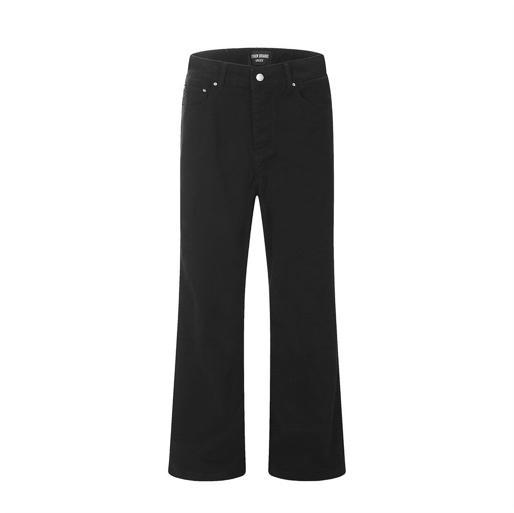 Retro Micro-Flared Wide-Leg Jeans Black PinkLimes Trending Streetwear