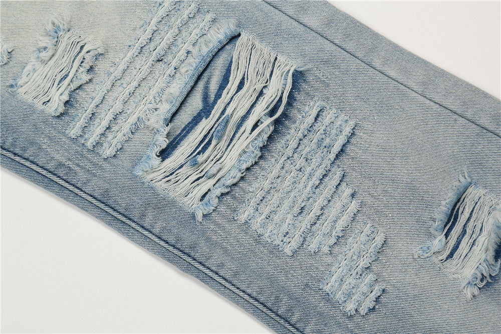 Ripped Wide-Leg Jeans PinkLimes Trending Streetwear