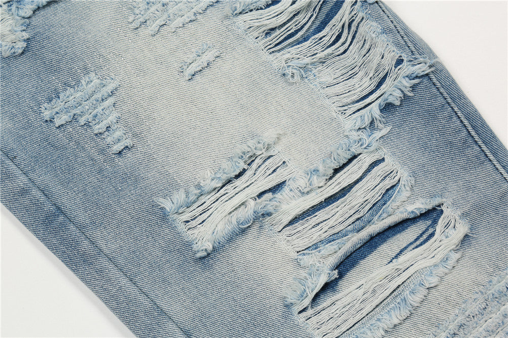 Ripped Wide-Leg Jeans PinkLimes Trending Streetwear