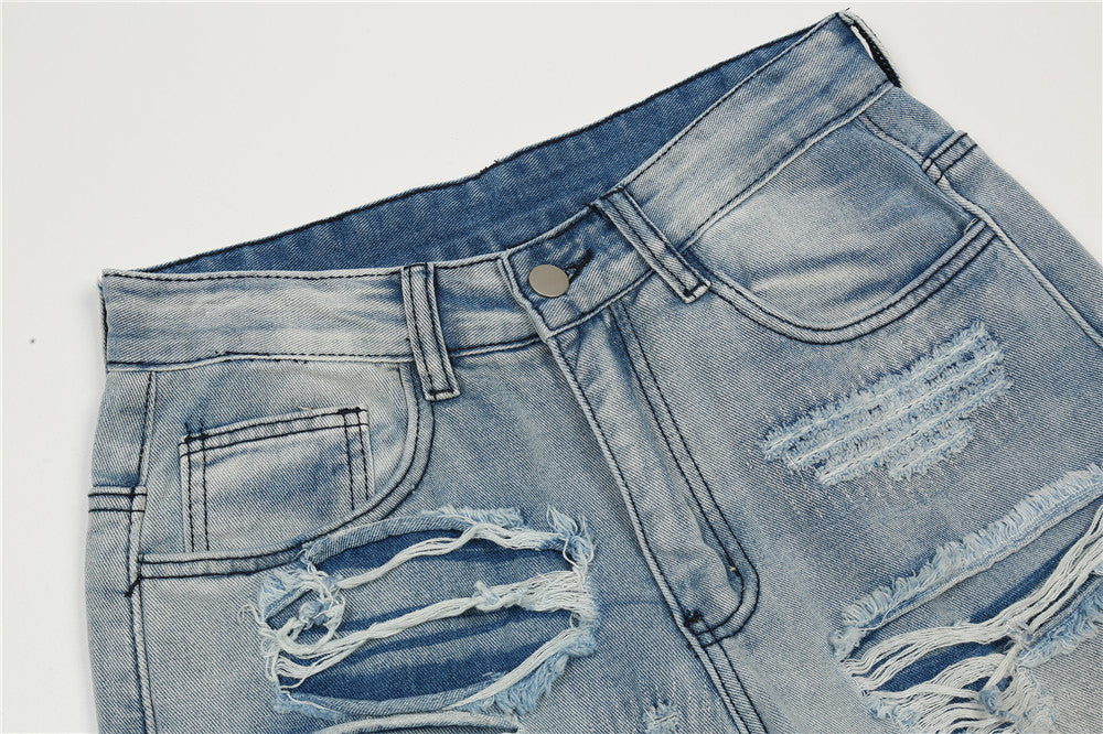 Ripped Wide-Leg Jeans PinkLimes Trending Streetwear