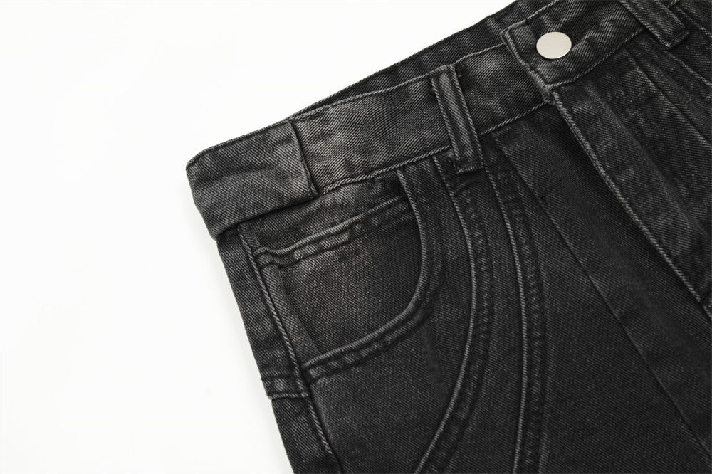 Deconstructed Micro-Flared Wide-Leg Jeans PinkLimes Trending Streetwear