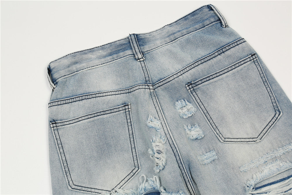 Ripped Wide-Leg Jeans PinkLimes Trending Streetwear