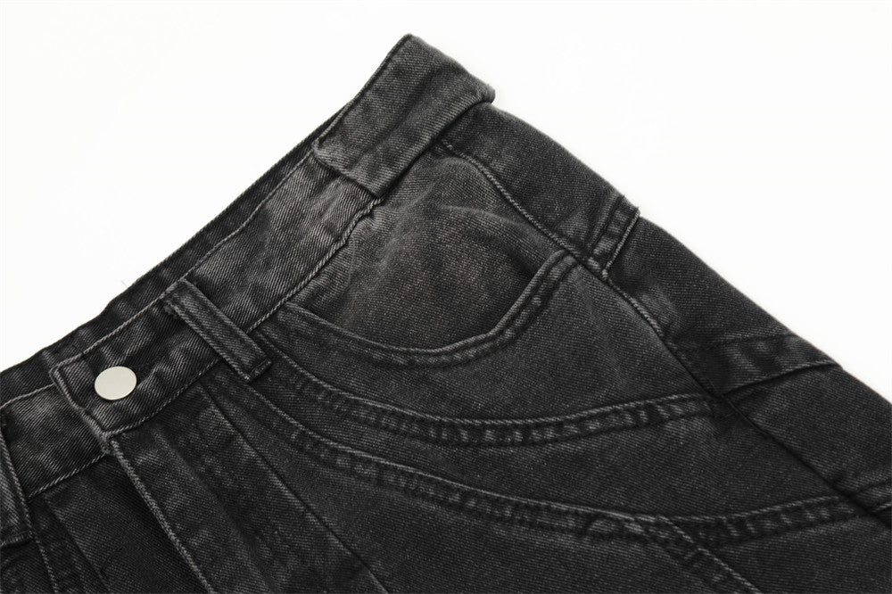 Deconstructed Micro-Flared Wide-Leg Jeans PinkLimes Trending Streetwear