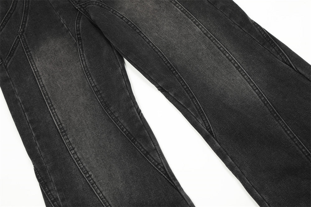 Deconstructed Micro-Flared Wide-Leg Jeans PinkLimes Trending Streetwear