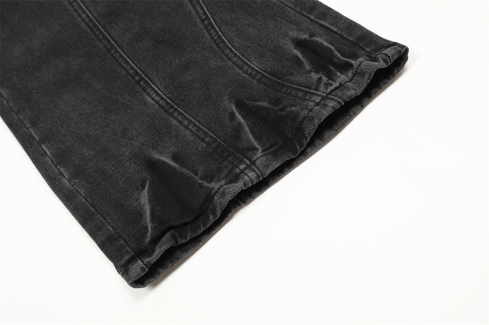 Deconstructed Micro-Flared Wide-Leg Jeans PinkLimes Trending Streetwear