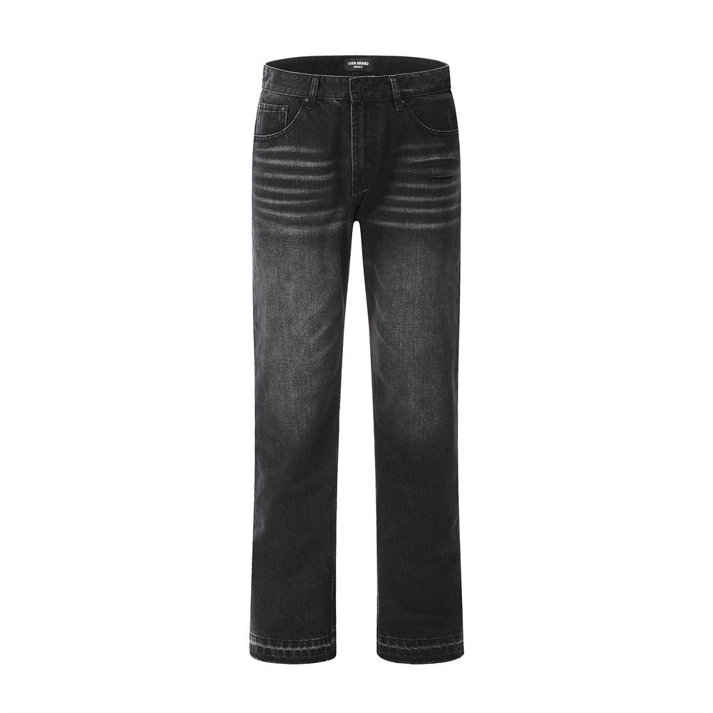 Loose Fit Washed Denim Straight Jeans Black PinkLimes Trending Streetwear