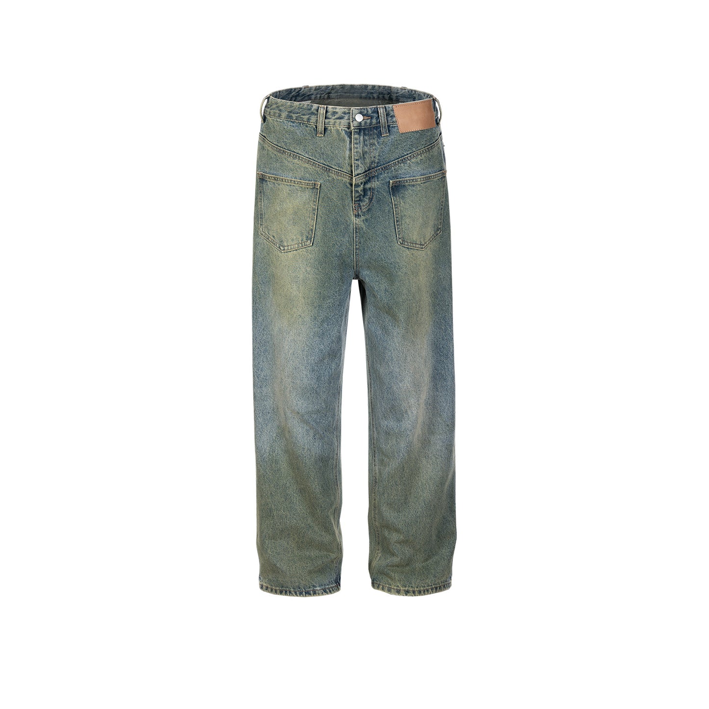 Men's Wear Women's Urban Men's And Women's Same-style Washed Trousers Trendy Front And Back Reverse Profile Blue Denim Blue PinkLimes Trending Streetwear