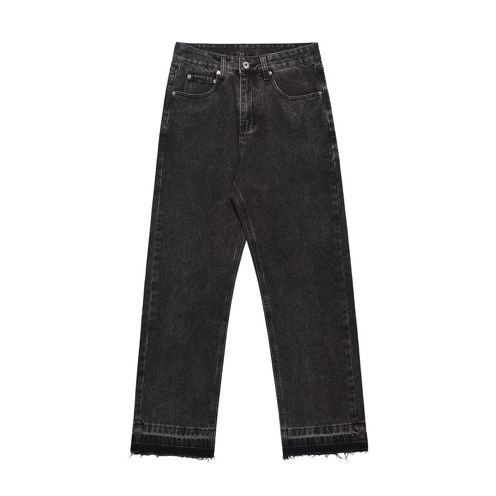 Neutral Washed Faded Loose Denim Pants Black PinkLimes Trending Streetwear