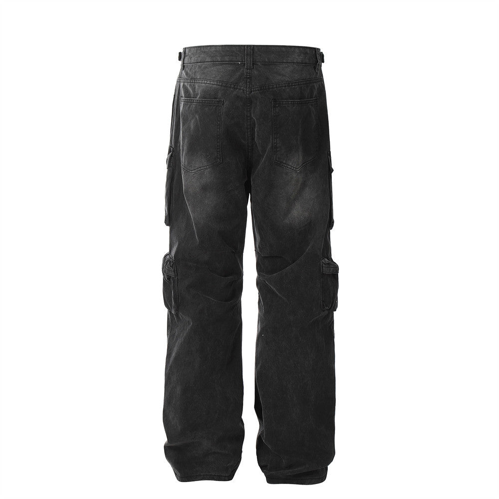 Multi-Pocket Crane Tactical Denim Pants PinkLimes Trending Streetwear