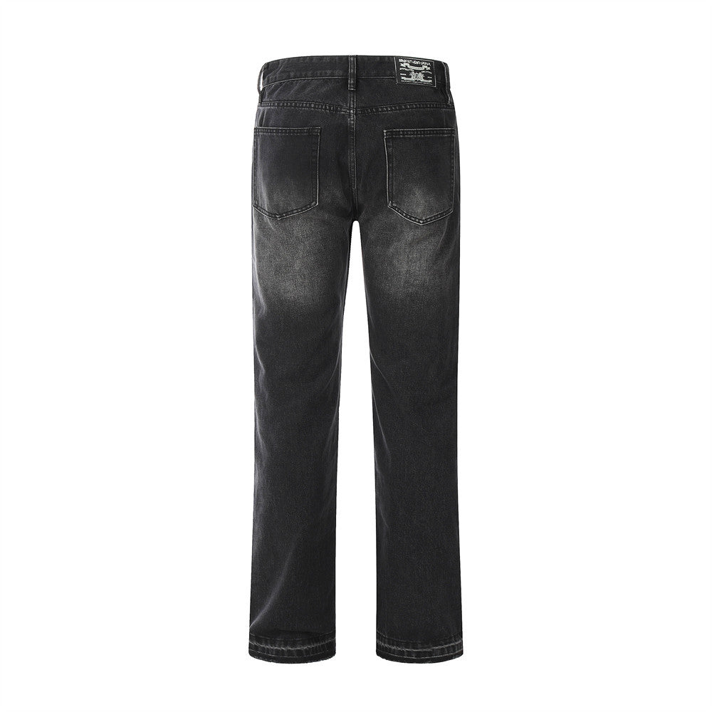 Loose Fit Washed Denim Straight Jeans PinkLimes Trending Streetwear