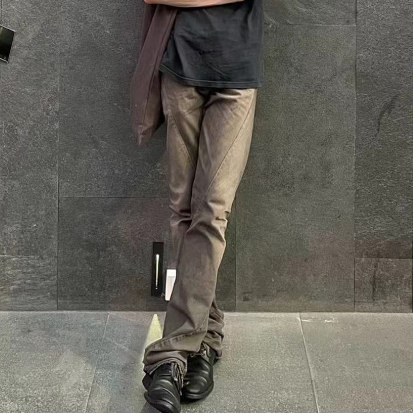 RO Style Mud Dye Spiral Straight Jeans PinkLimes Trending Streetwear