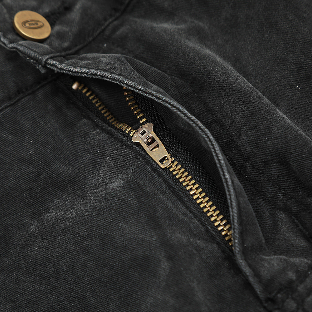 Multi-Pocket Crane Tactical Denim Pants PinkLimes Trending Streetwear