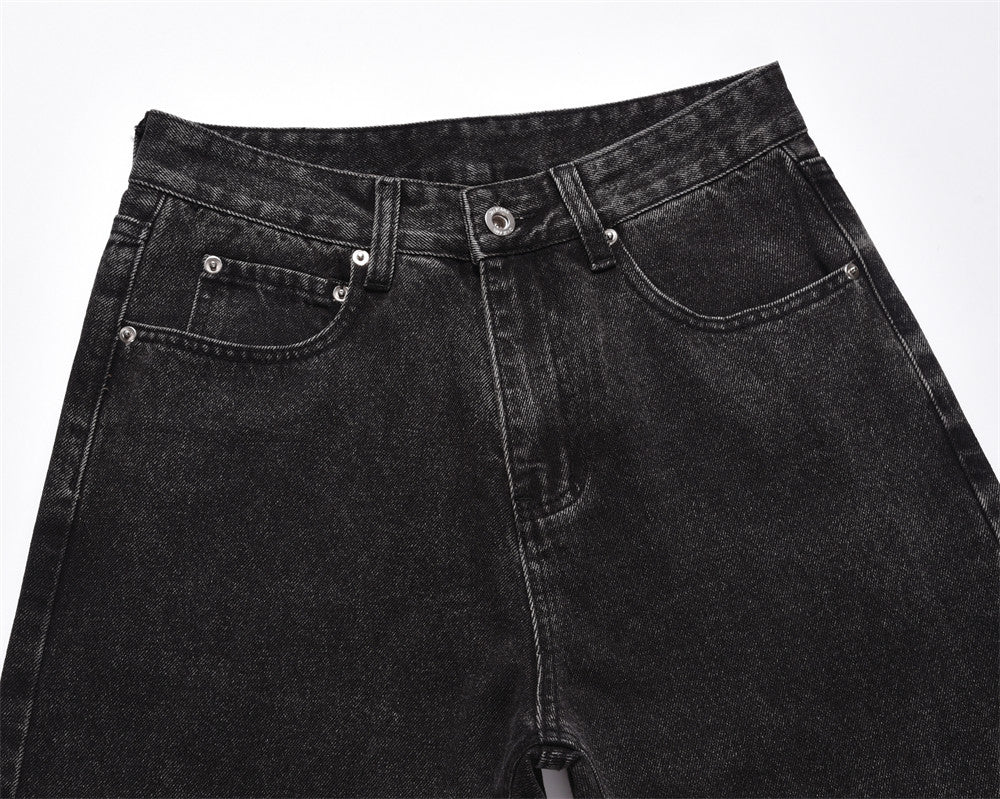 Neutral Washed Faded Loose Denim Pants PinkLimes Trending Streetwear