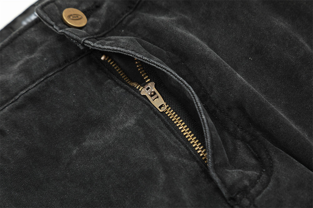 Multi-Pocket Crane Tactical Denim Pants PinkLimes Trending Streetwear