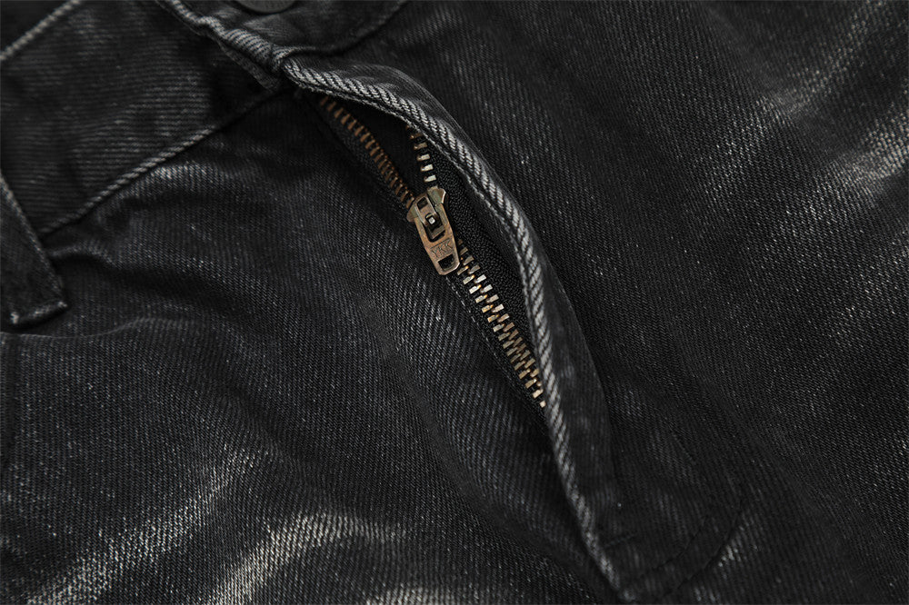 Loose Fit Washed Denim Straight Jeans PinkLimes Trending Streetwear